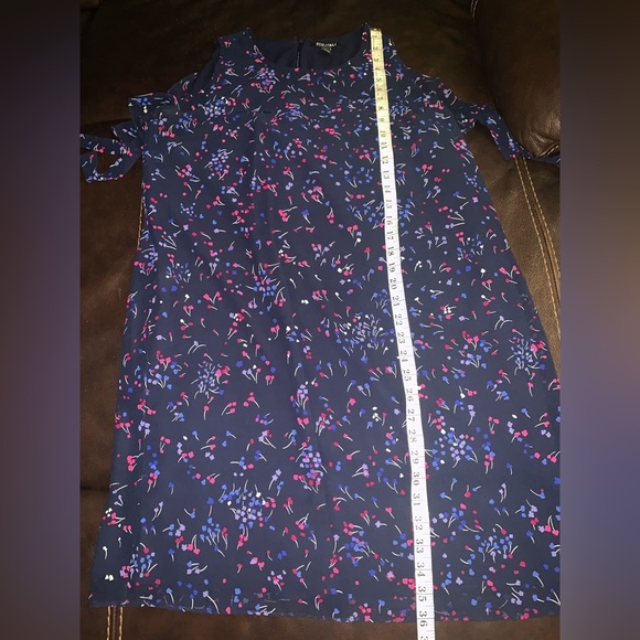 Roz & Ali Floral Shift Dress Cold Shoulder Chiffon Size 12 - Picture 6 of 6